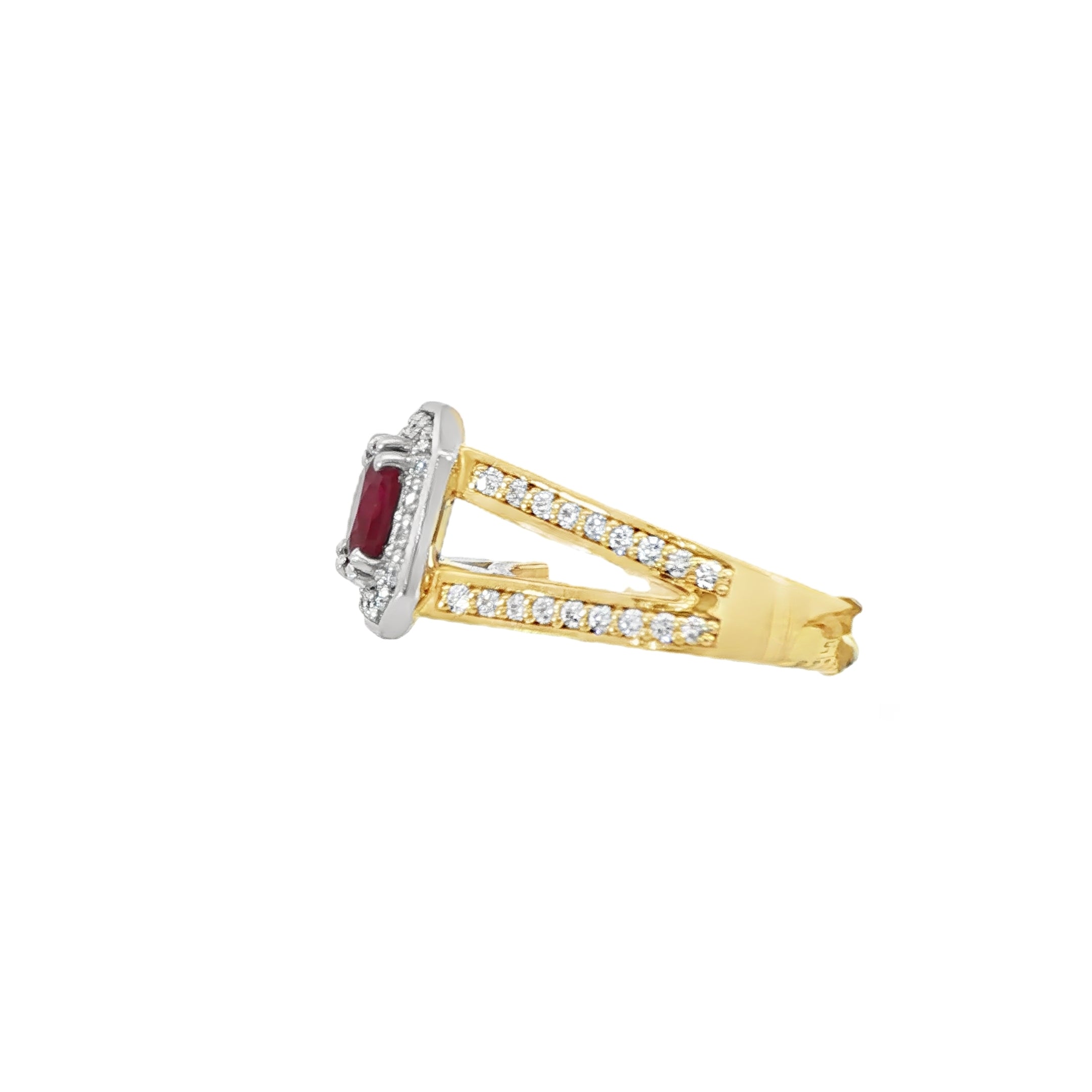 18ct Yellow Gold Ruby and Diamond Ring
