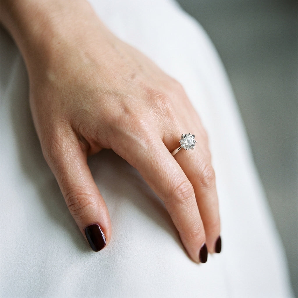18ct White Gold Diamond Solitaire Ring