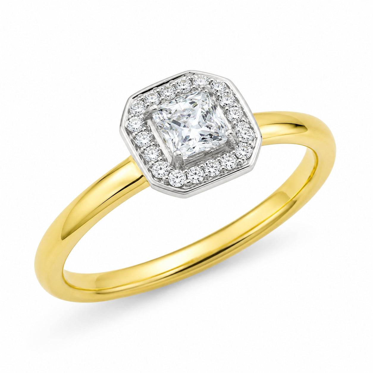 RING 18ct (Y/W) Multi Coloured Gold D3-SI DIA