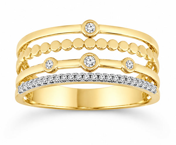 9ct Yellow Gold Diamond Ring