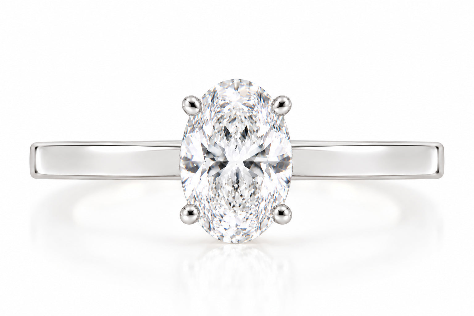 White Gold 1.24ct Oval Lab Grown Diamond Ring