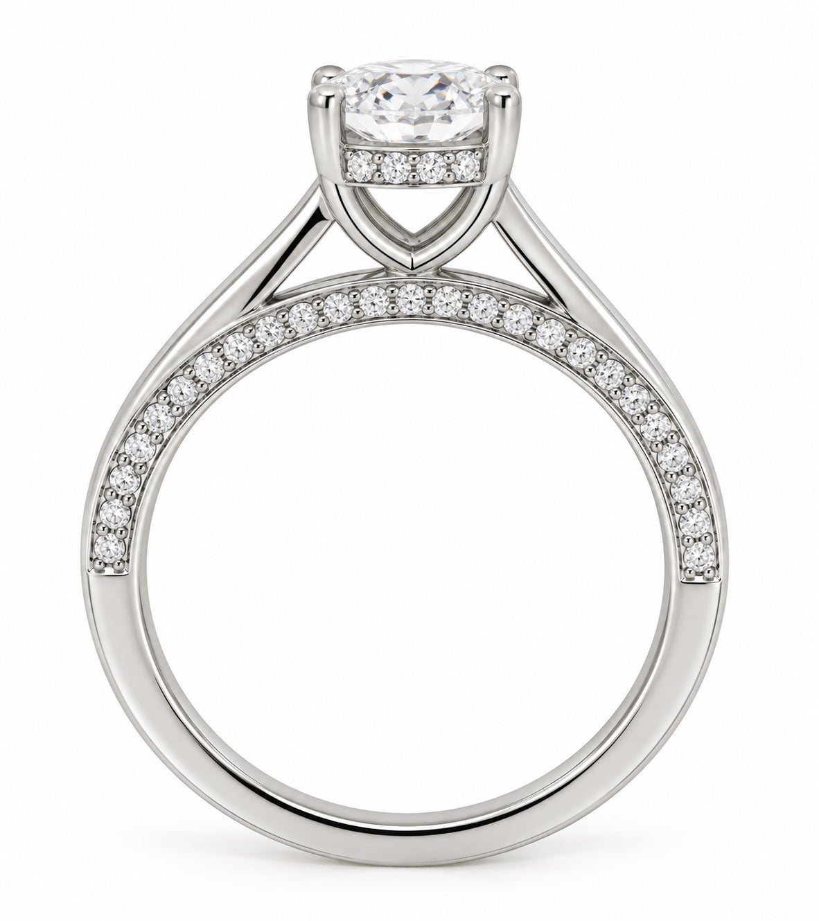 White Gold 1.24ct Oval Lab Grown Diamond Ring