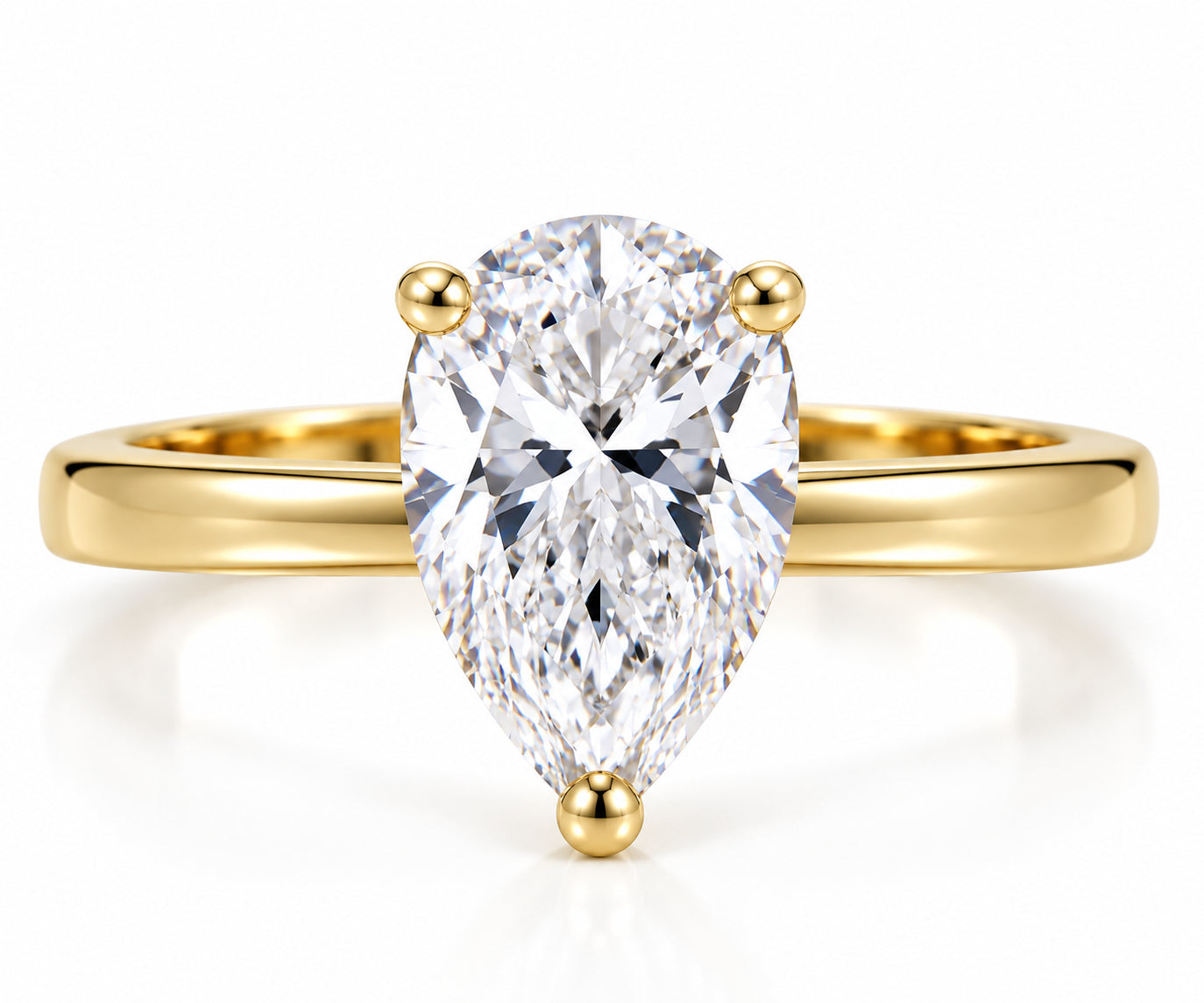 Yellow Gold 1.20ct Pear Lab Grown Diamond Ring With Hidden Halo