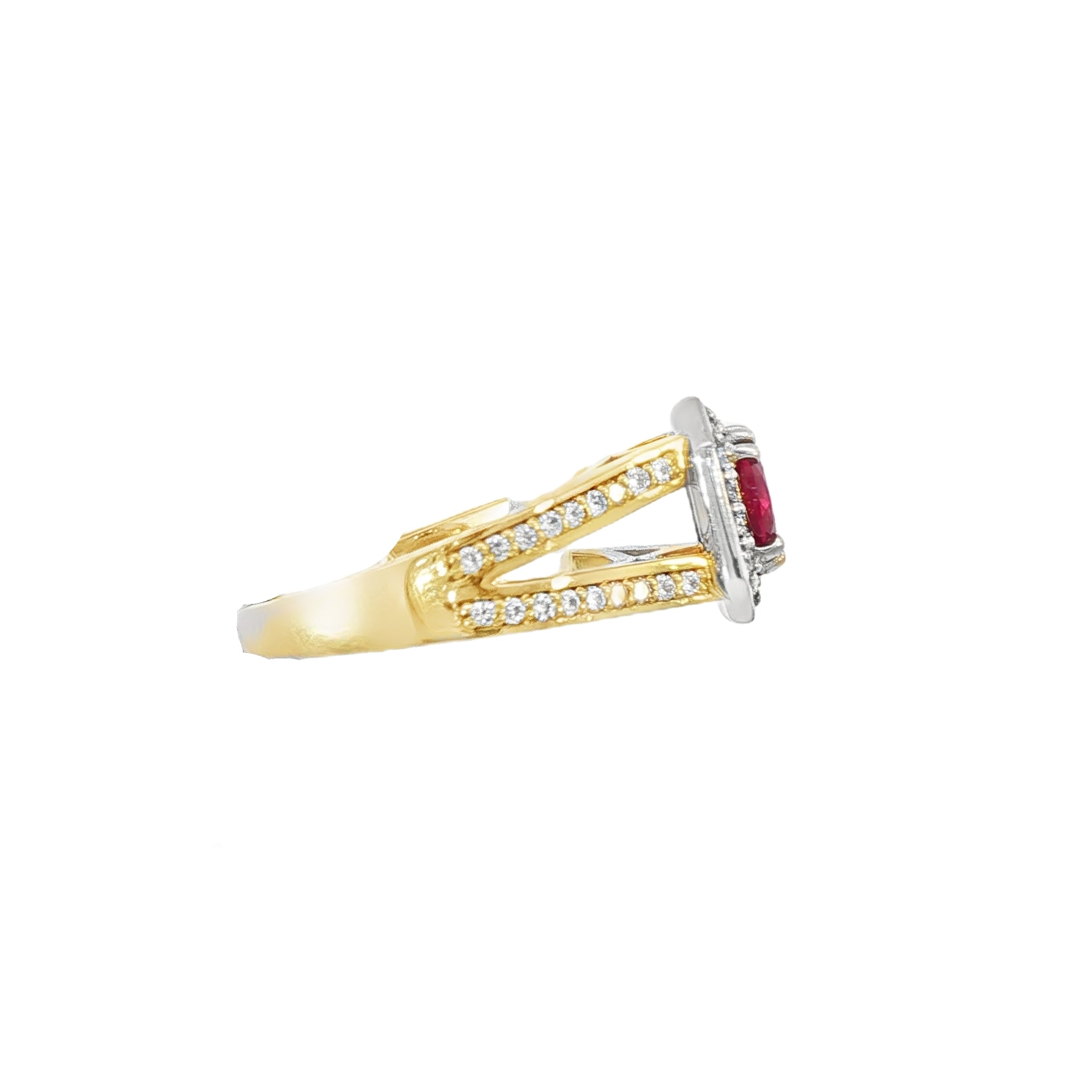 18ct Yellow Gold Ruby and Diamond Ring