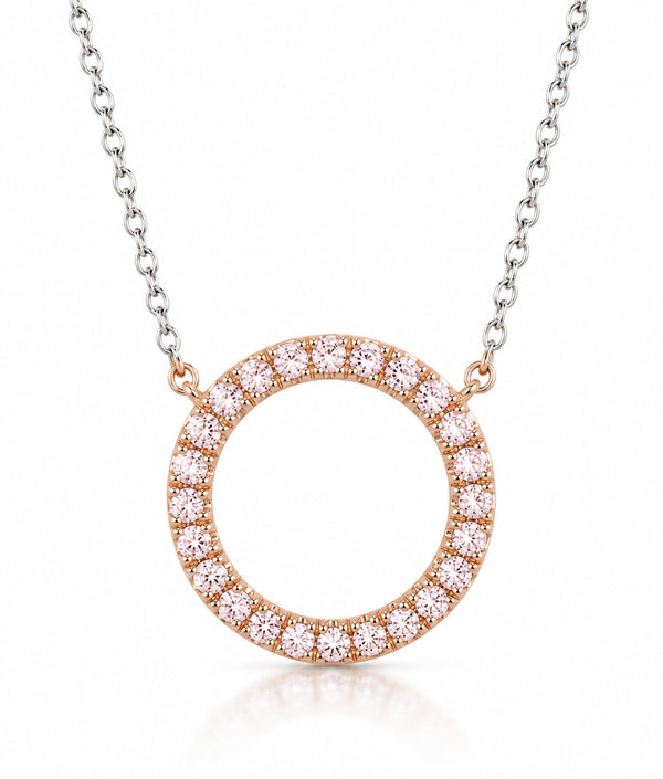 18ct White Gold Argyle Pink Diamond Circle Pendant