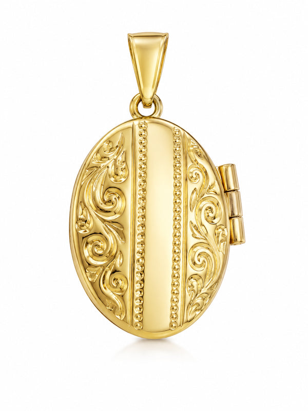 9ct Yellow Gold Fancy Oval Locket