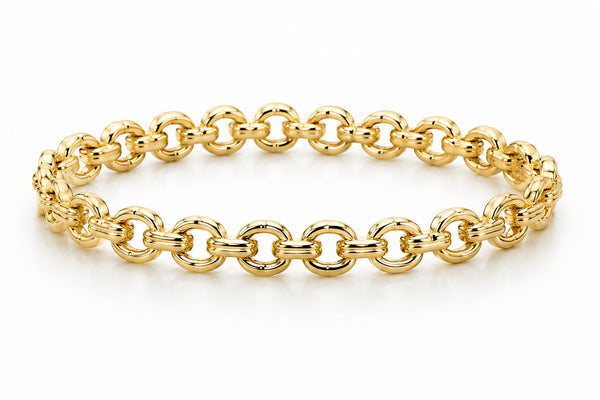 9ct Yellow Gold Silver Filled Belcher Bangle