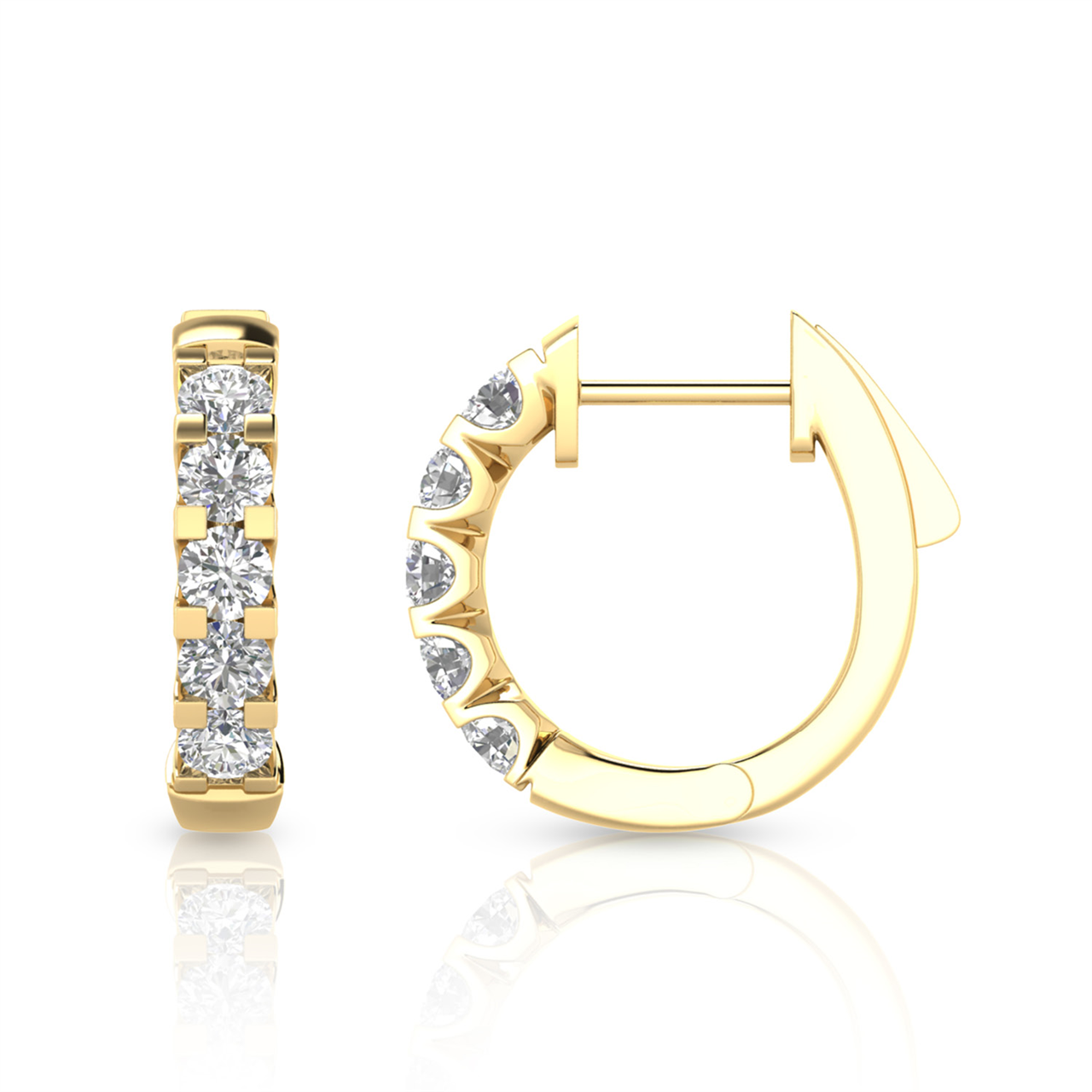 Yellow Gold 1.00ct Lab Grown Diamond Hoop Earrings