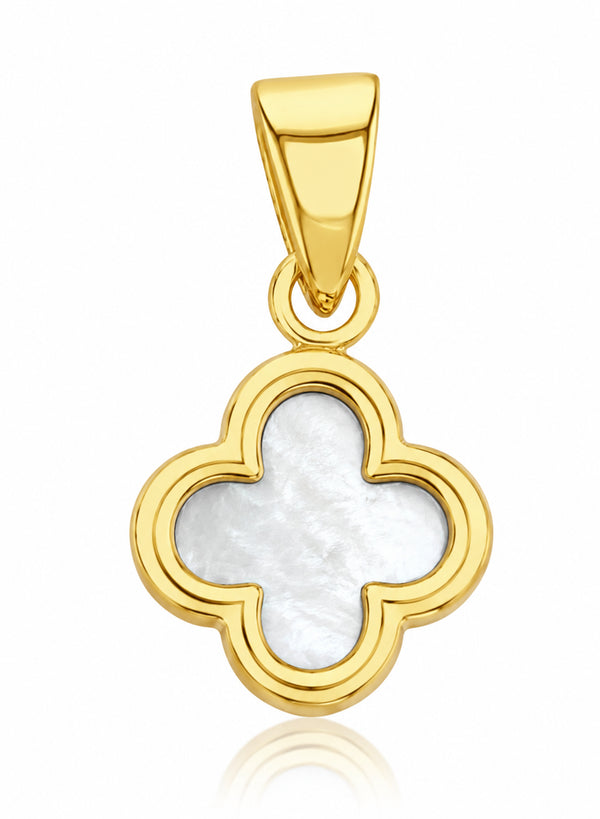9ct Yellow Gold Mother of Pearl Clover Pendant