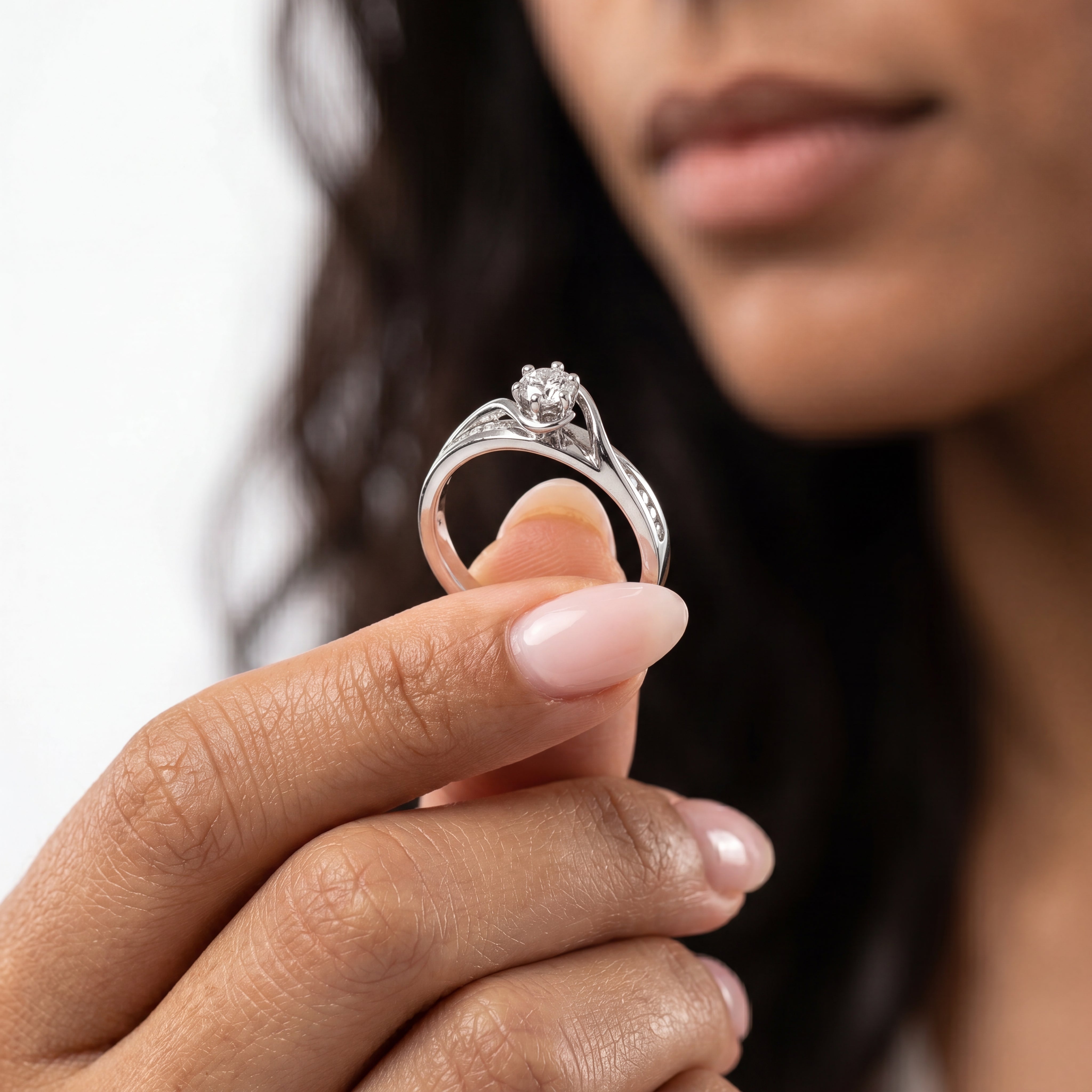 9ct White Gold Diamond Ring