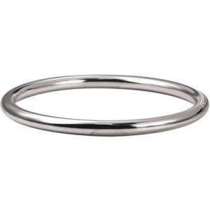 Sterling Silver 5mm Solid round golf bangle.